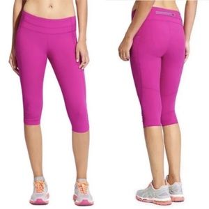 Athleta Dobby Knicker Cropped Leggings Womens Size XXS Pink Running Active